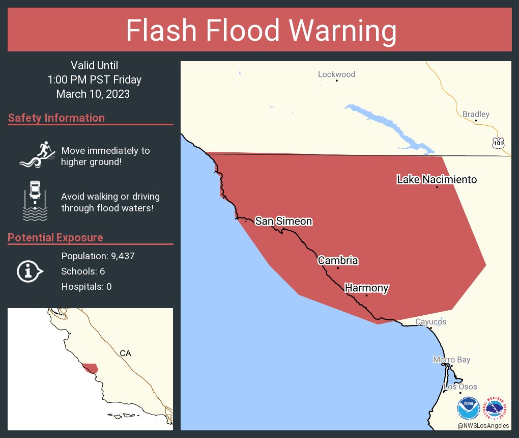 SLO County OES on Twitter "RT NWSLosAngeles Flash Flood Warning