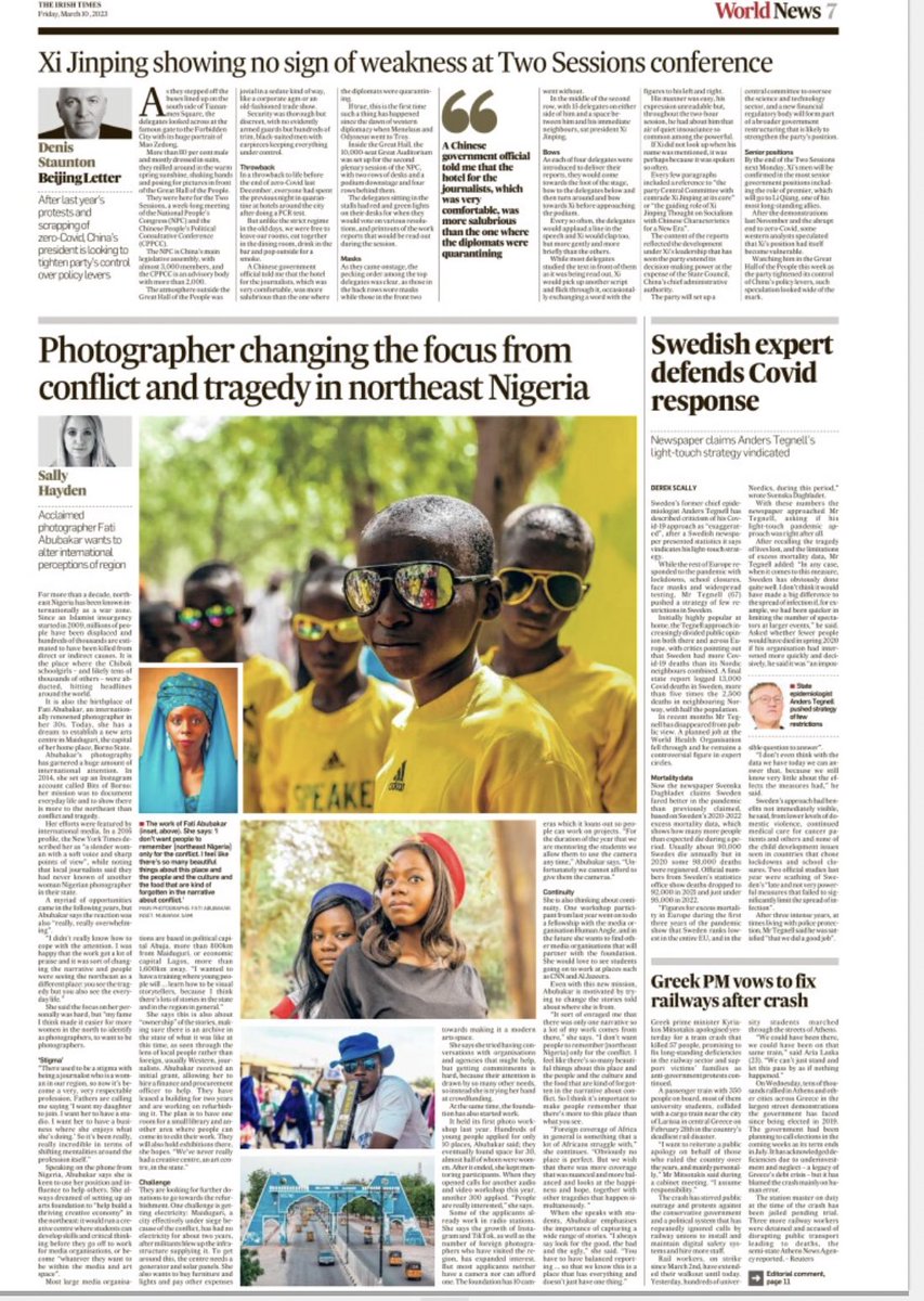 Fati (@fatiabubakarr) on Twitter photo I'm on the <a href="/IrishTimes/">The Irish Times</a> today. You can read about it here as I talk about my photography with <a href="/bits_of_borno/">Yerwa</a> and my new project, <a href="/kanemcreative/">kanemcreative</a>
irishtimes.com/world/africa/2…
Thank you <a href="/sallyhayd/">Sally Hayden</a> for the feature! You are such a gem! ♥️🌺 I'm on the <a href="/IrishTimes/">The Irish Times</a> today. You can read about it here as I talk about my photography with <a href="/bits_of_borno/">Yerwa</a> and my new project, <a href="/kanemcreative/">kanemcreative</a>
irishtimes.com/world/africa/2…
Thank you <a href="/sallyhayd/">Sally Hayden</a> for the feature! You are such a gem! ♥️🌺
