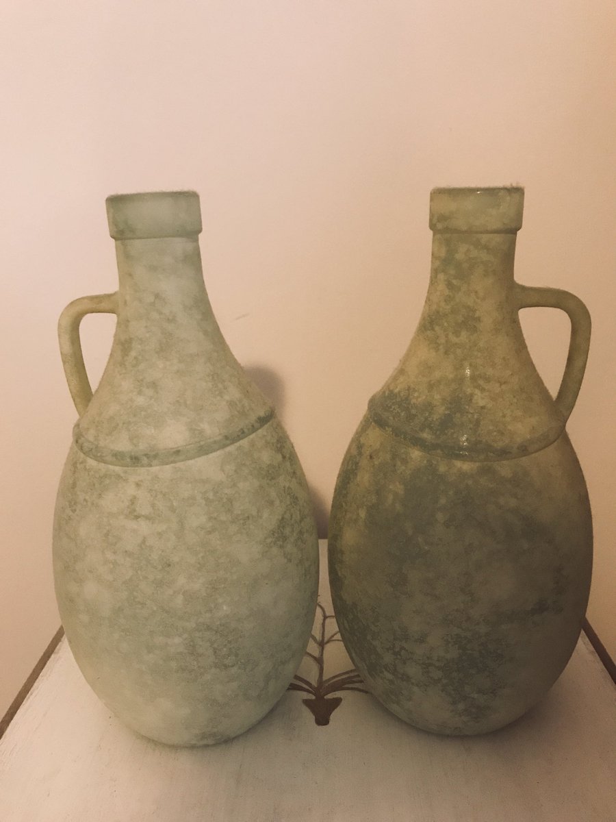 Two antique glass  wine pitchers for sale. £140 #glassforsale #winepitchers #antiqueglass #forsale email for details linzilouse@aol.com