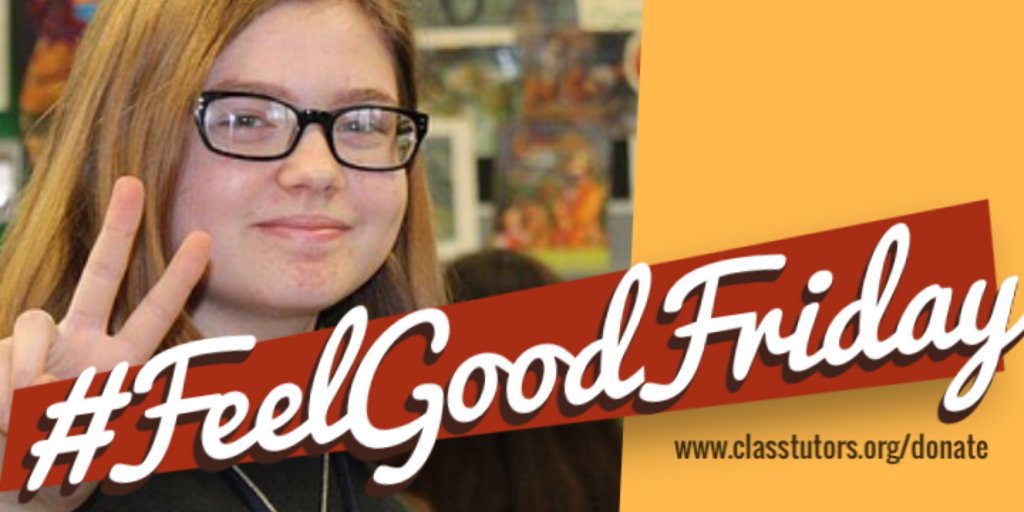 CLASSTutors's tweet photo. Happy #FeelGoodFriday! 🎉 Supporting our youth &amp; our mission will ✨ABSOLUTELY ✨ make you feel good! We guarantee it! Go to https://t.co/f4cXbI5U6j to show your 🧡. #GoToCLASS 📚 https://t.co/WzFYx5Mdid