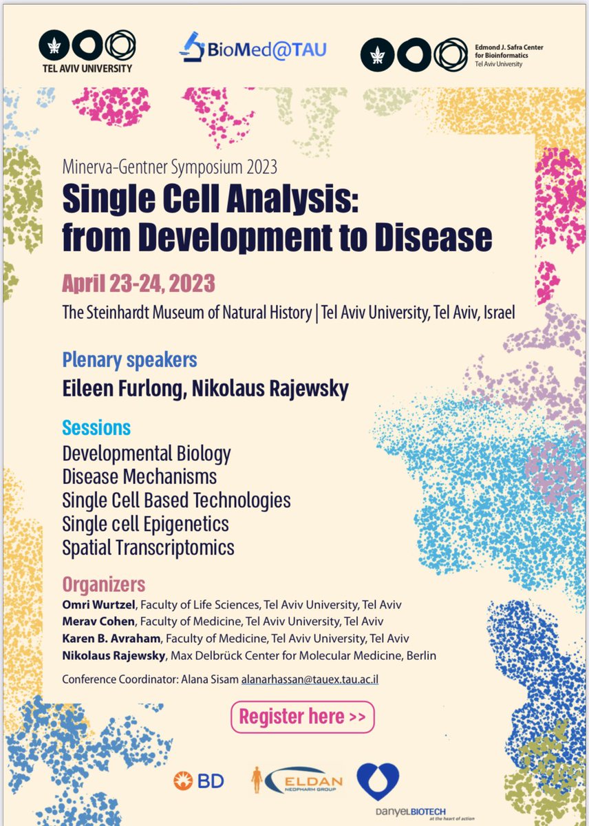 Join us to Single Cell Analysis Symposium at <a href="/TelAvivUni/">Tel Aviv University</a> with leaders in the field from Germany and Israel.
Hurry to register &amp; please RT

docs.google.com/forms/d/e/1FAI…