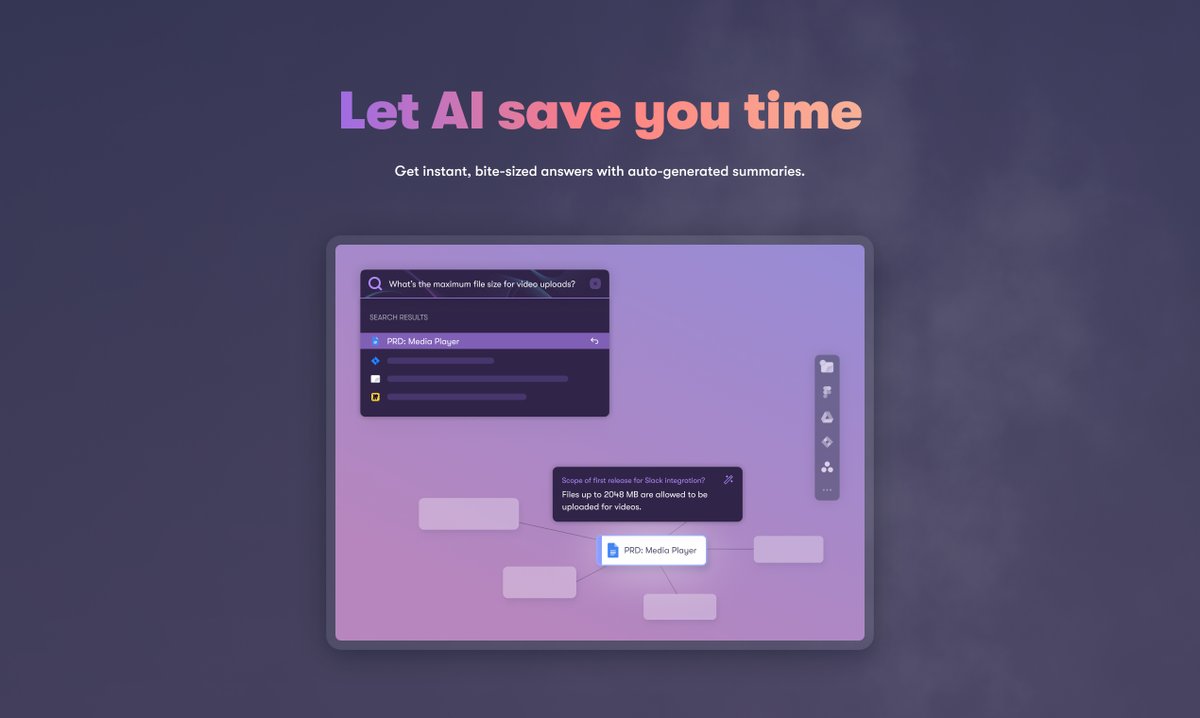 Collato's tweet photo. Let #AI save you time with instant bite-sized answers and auto-generated summaries! 📝
No more browsing through endless documents. Now everyone can skim information efficiently! #Collato #productmanagement #productmanager https://t.co/n2G9IVJC5g