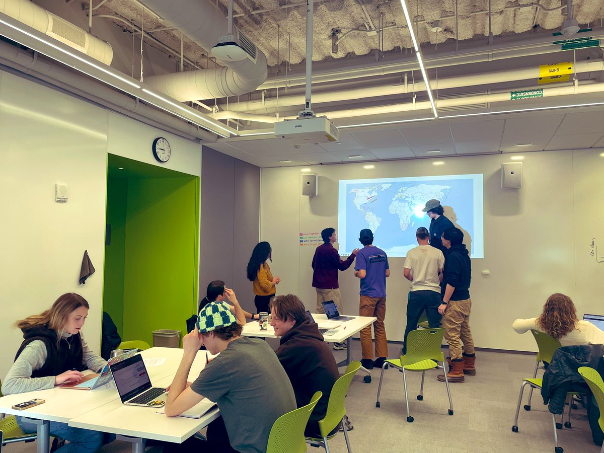 annefetrow's tweet photo. A fantastic guest lecture yesterday facilitated by @LinaPerezAngel where students in my @BatesCollege Paleoclimates class explored how El Niño has a heterogenous climate effect around the globe and how we can use proxies to look at ENSO in the past 🌦️🌬️🌊🌍  So fun and hands-on! https://t.co/p1LG4BZ6PN