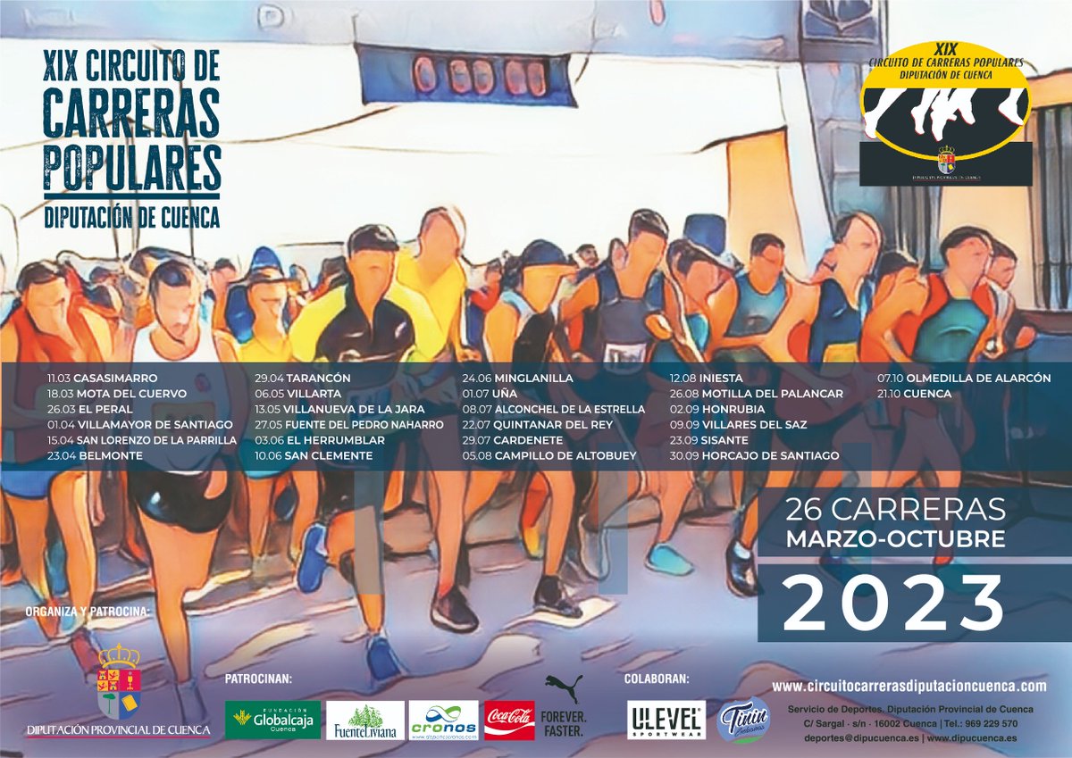 TODO LISTO PARA EL ARRANQUE ESTE FIN DE SEMANA DEL CIRCUITO DE #CARRERASPOPULARES DIPUTACIÓN DE #CUENCA 
Será en Casasimarro este sábado 11 de marzo

Noticia completa: acortar.link/WbPgwJ

<a href="/dipucuenca/">Diputación de Cuenca</a> <a href="/somosglobalcaja/">Globalcaja</a> <a href="/F_Globalcaja_Cu/">Fundacion Globalcaja Cuenca</a>
#dipucuenca #GlobalcajaConElDeporte