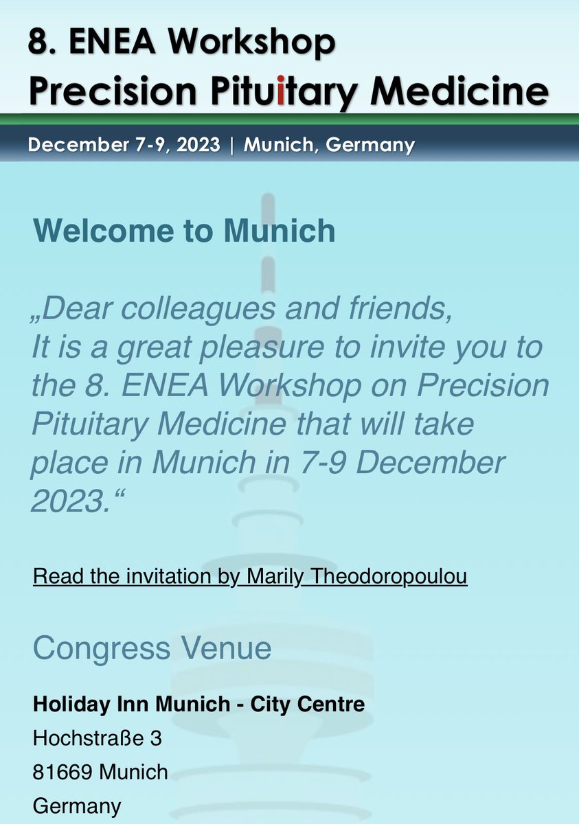 ENEA_Young's tweet image. 🚨2 main news for all our followers:
1. The #ENEA2023 workshop on Precision Pituitary Medicine website is now up and running! enea2023.com Have a look to register and submit an abstract
2. Stay tuned for our 2nd interview coming up next week! Hot topic and speaker 😉