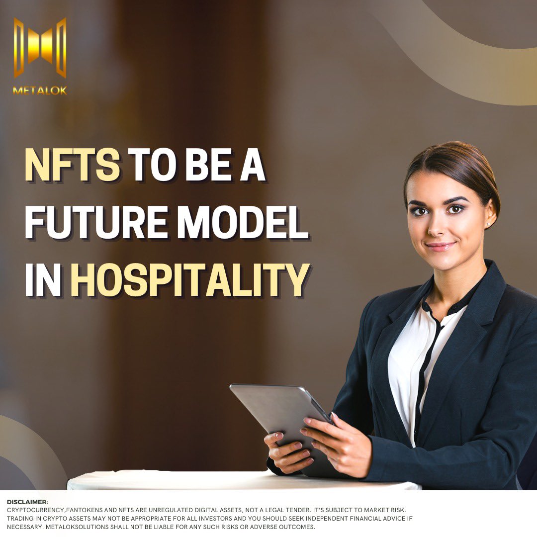 Metalok_io's tweet photo. The #hospitalityindustry is embracing #NFTs to #revolutionize customer #loyaltyprograms automate operations & tap into them.
With #metalok hotels can leverage the power of #blockchain & #NFTs to stay ahead of the game & #transform their brands to the next level. #NFTComminity https://t.co/PExuTAJirL