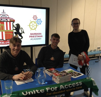 Ascent_Trust's tweet photo. Two players from Sunderland AFC came to Barbara Priestman and Portland Academies this week. 
The theme was United Access, so the players told us about facilities and clubs that are available for people with disabilities to join.  
@sunderlandAFC @b_p_academy #SpecialEducation https://t.co/mrq2cQEKDz
