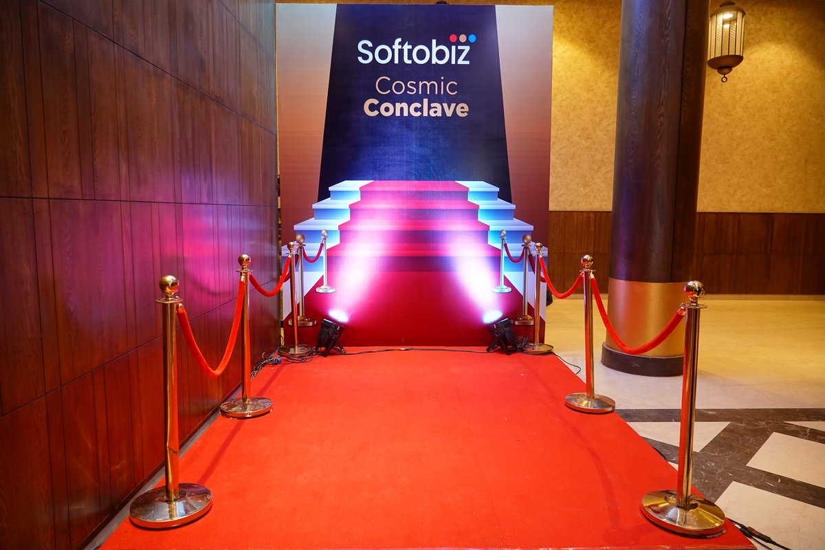 softobiz's tweet photo. #CosmicConclave has officially begun! 

The event brought together exceptional minds involved in technology research and pushing the industry's limits. 
#teambuilding  #softobizfamily #workhardplayhard #Celebration 

@softobiz https://t.co/7GvdX5gVMo