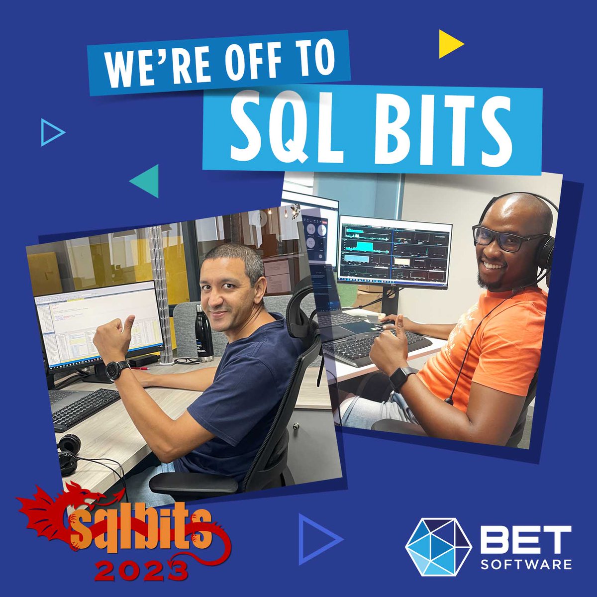 SoftwareBet's tweet image. S/O to our All-Stars Warren and Njabulo who will be flying out to Wales to represent us at this year’s #SQLBits2023 Conference! Want to be part of our epic journey? Check out our careers page: betsoftware.com/careers/ #BETSoftware #SQLDevelopers #SQL
