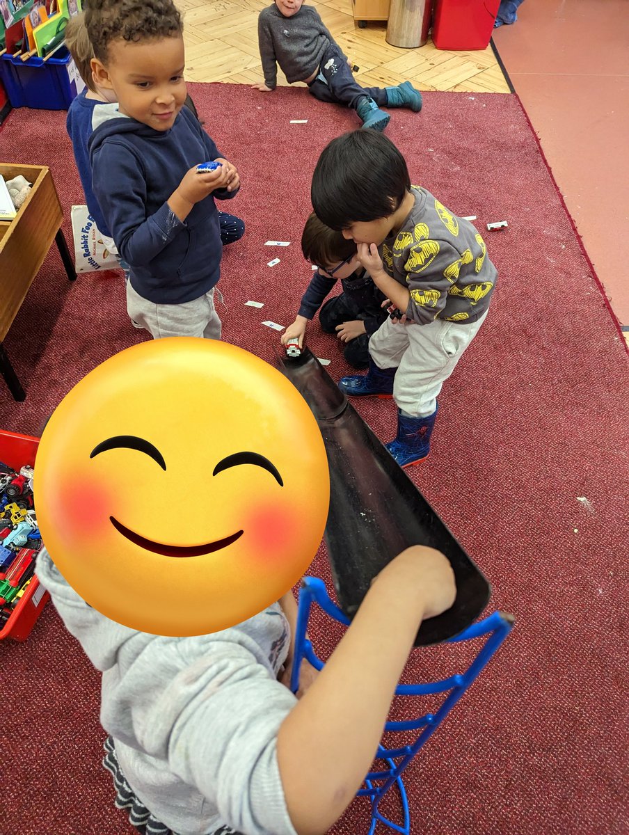 testing speed and distance with cars and guttering. "It going soooo fast!!" #ColumbiaScienceDay