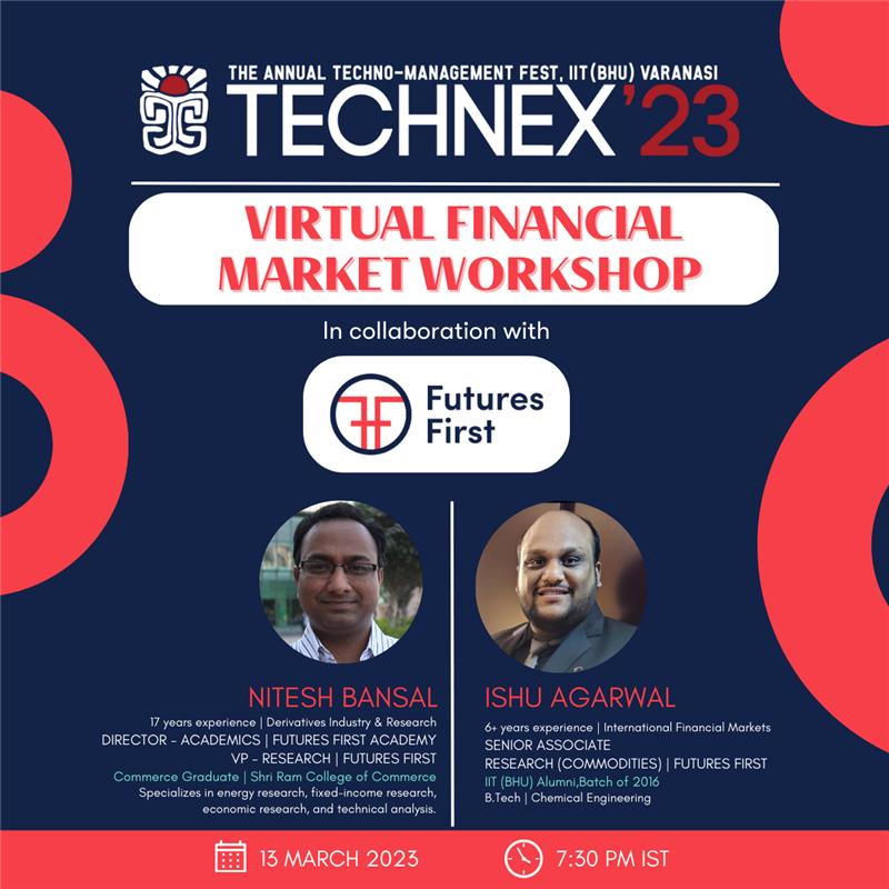 technexiitbhu's tweet photo. Buckle up for an exciting workshop on the Virtual finance market from our sponsors: Nitesh Bansal and Ishu Agarwal of Futures First!!
#Technex #Technex23
#StayTechnexed
#FuturesFirst
#Workshop
#Financial
#Market
#VirtualFinancialMarketWorkshop https://t.co/XIMEFm4x9T