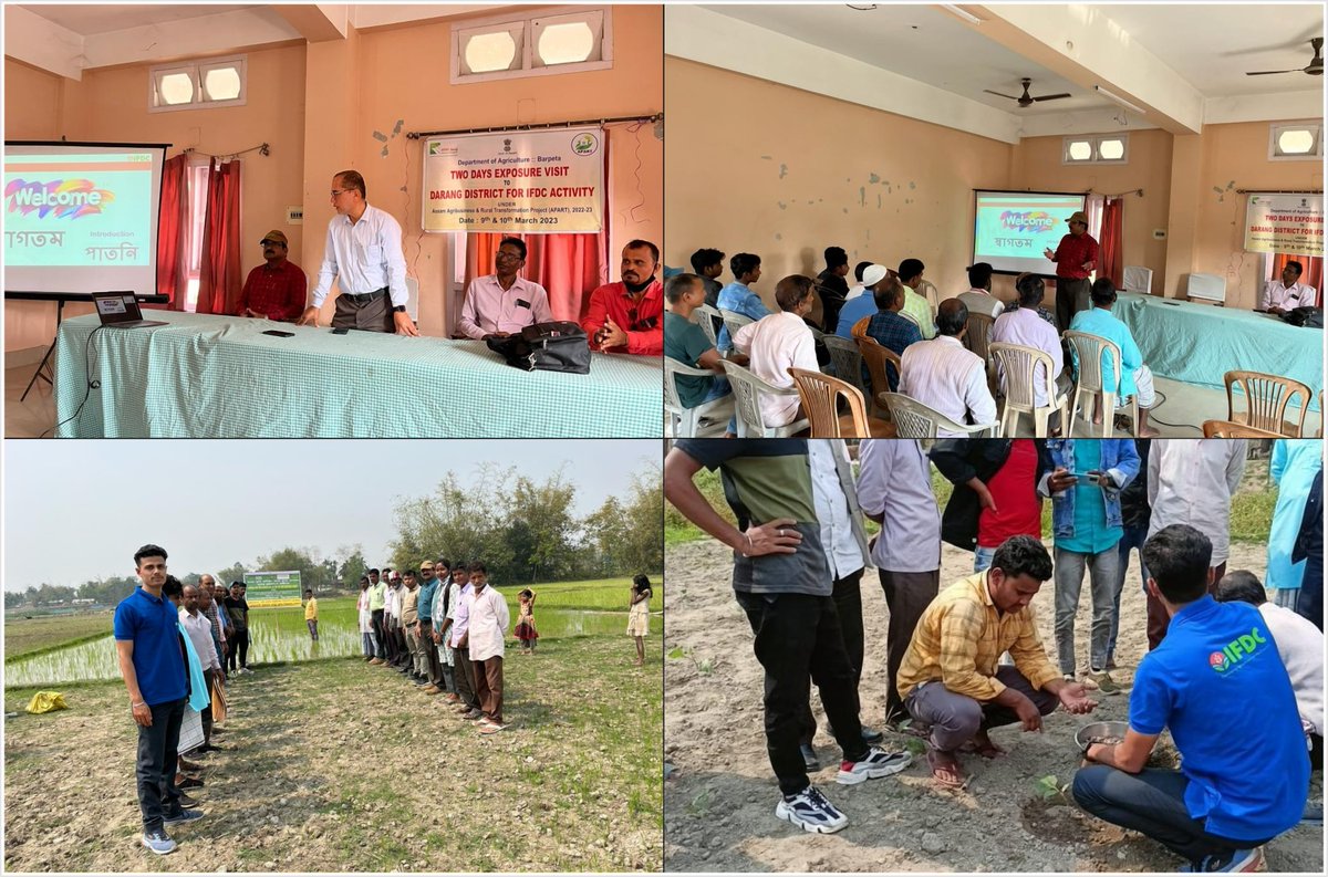 IfdcApart's tweet photo. During March 9–10, 2023, IFDC-DAO conducted a two-day exposure visit (outside the district) under #APART project to showcase #IFDC interventions in nutrient management in Darrang district (Assam state) for the stakeholders (farmers and others) from Barpeta district. https://t.co/qBM6cmfq5N