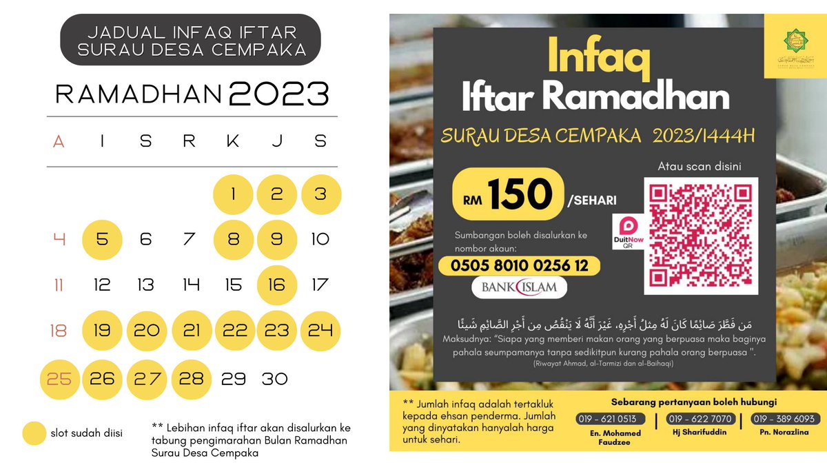 Kemaskini Program Infaq Iftar SDC [10 Mac] :