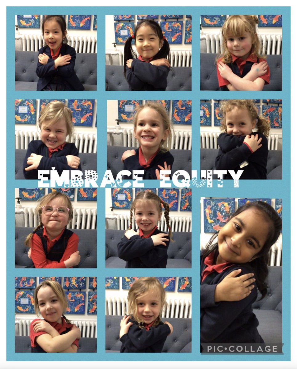 Reception girls rocking their poses as we celebrate being strong independent women@GDST 
#embraceequity 
#IWD2023
#internationalwomensday
#WhereGirlsLearnWithoutLImits 
#GDST 
#GirlsFutures