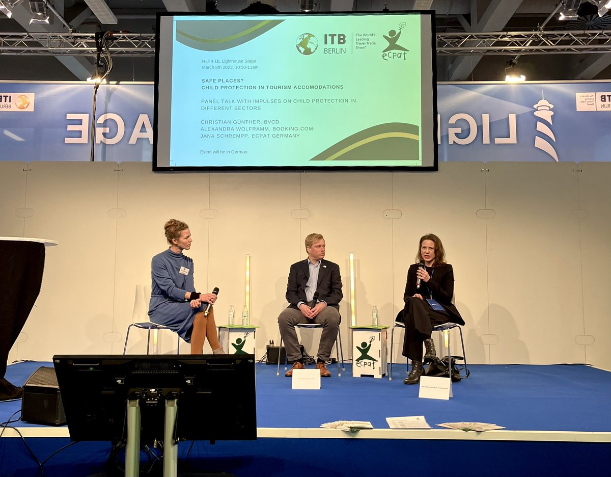 AlexandraWolfr1's tweet photo. #ITB2023 im Zeichen von #responsibletourism - auch für https://t.co/k7EadTb6A8 ein wichtiges Thema. Über #Kinderschutz in Unterkünften sprach ich mit @ECPATgermany und #BVCD. Beim #BranchendialogTourismus mit @BMZ_Bund und @giz_gmbh ging es um nachhaltige Transformation. https://t.co/4QHTrCxhnI
