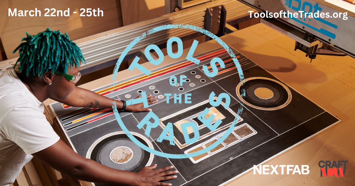 Join <a href="/CraftNOWPHL/">CraftNOW</a> &amp; <a href="/NextFab_PHL/">NextFab</a> as part of the 4-day #ToolsoftheTrades conference to connect, collaborate, and learn from artisan professionals, master fabricators, and craft industry experts through virtual programming, networking, and more!

ℹ️: toolsofthetrades.org