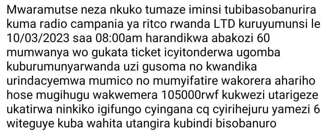 Nonese ubu <a href="/RitcoRwanda/">Ritco Rwanda</a> ibi murabizi ra? Cg ni ibihuha?