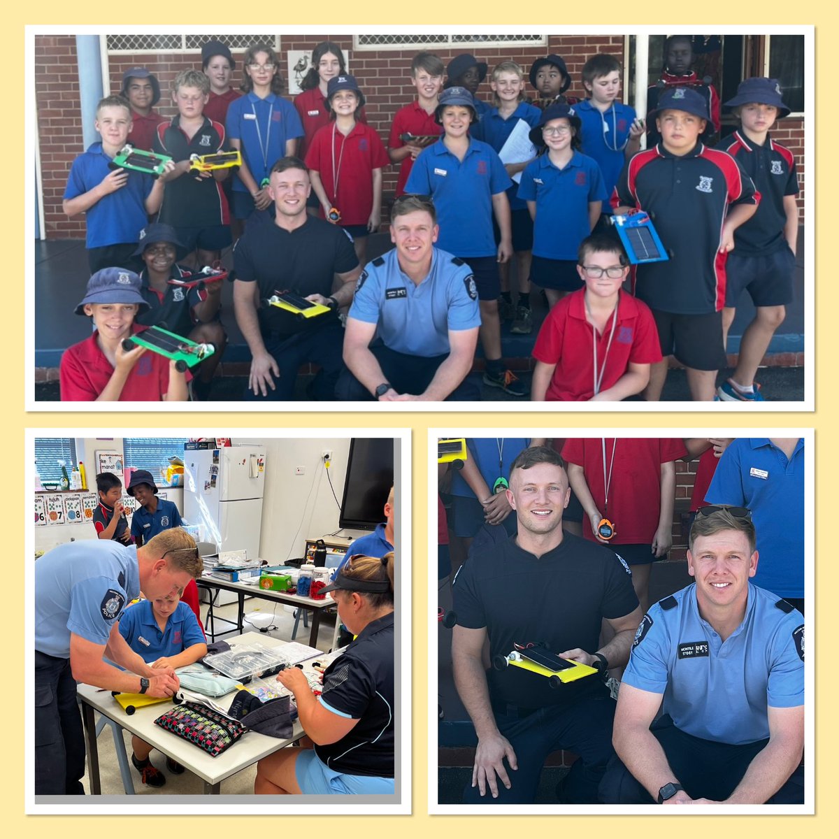 MooraPol's tweet image. Working with Year 6 students at the Moora Primary School. Solar powered car racing. #fb #scienceclass #moorapol #communitypolicing #whynot