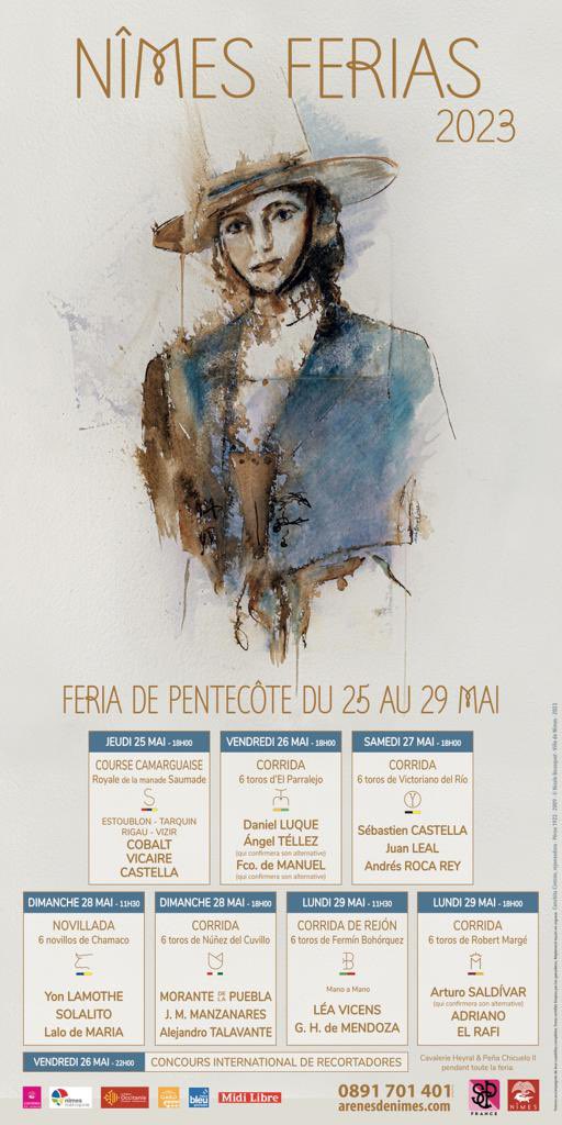 Voici les cartels officiels de la #Feria de #Pentecote de #Nimes !