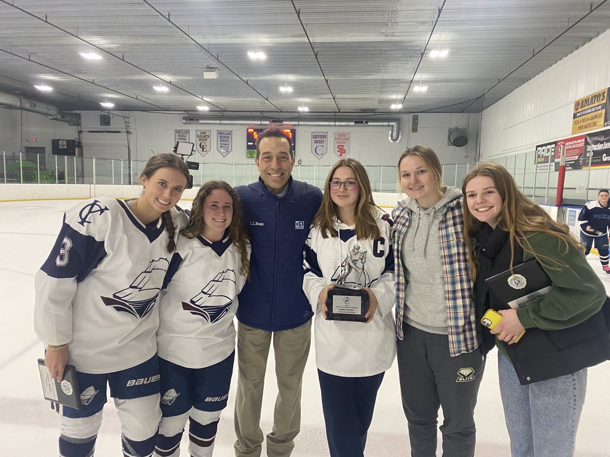 Freeport All State players Amanda Panciocco and Rosie Panenka with Senior All Stars Kate Tracy , Chloe White - All Conference North. With Becky Schaefer winner teammate Sadie Carnes - oh and Dave Eid