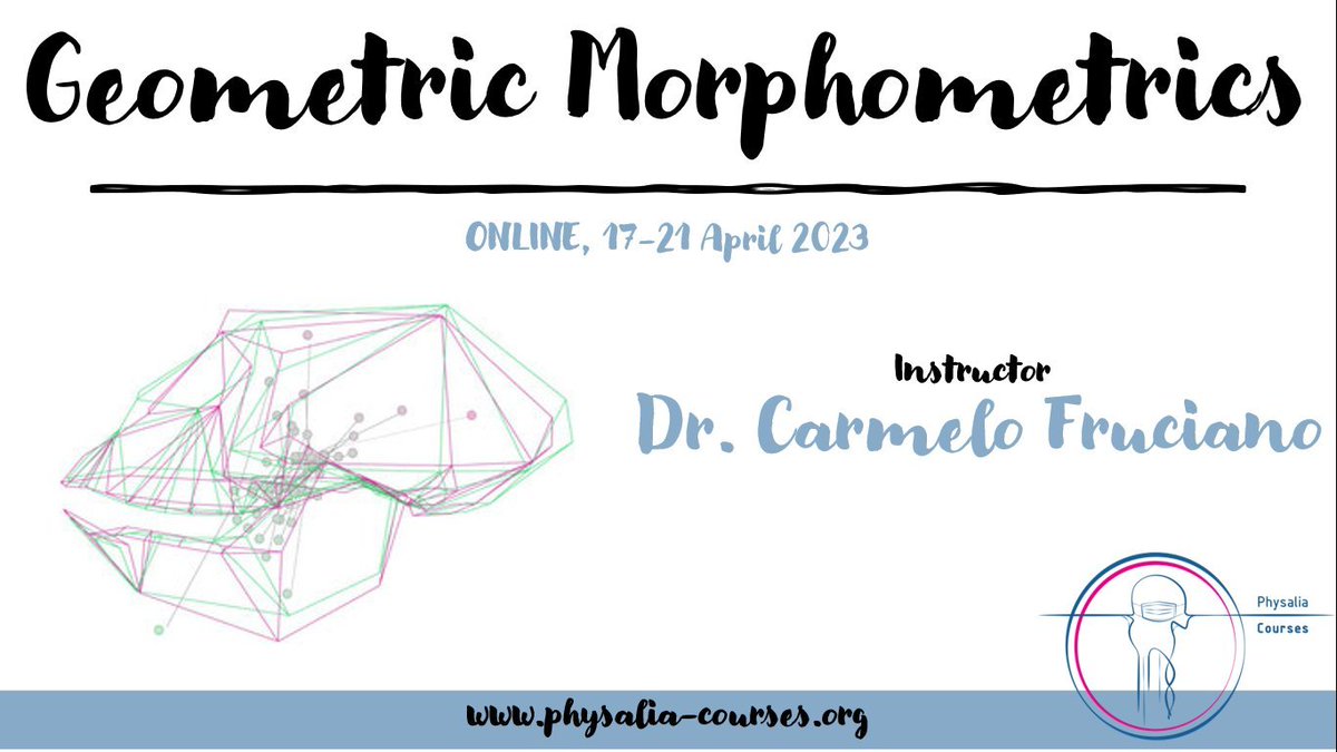 Physacourses's tweet image. The 6th edition of the Geometric Morphometrics course will be in April (17-21)!

Do not miss the opportunity to learn from one of the top scientists in the field.

For details: physalia-courses.org/courses-worksh…

#Rstats #morphometrics #evolution #GeometricMorphometrics #DataScience