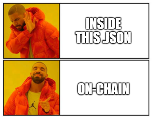 gifMaker_LB's tweet photo. That's a gas investment that we think makes the project more transparent and robust, as opposed to having just a json file with the NFT attributes as usual. https://t.co/J3pLK7vfjP