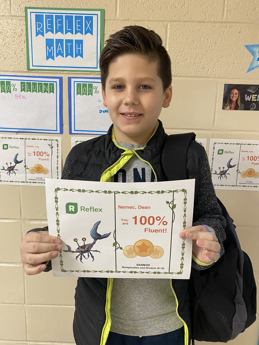 Congratulations to Dean for reaching 100% fact fluency on Reflex!!! 💯 <a href="/ExploreLearning/">ExploreLearning</a> <a href="/HTShuskies/">Harmony Township School</a>