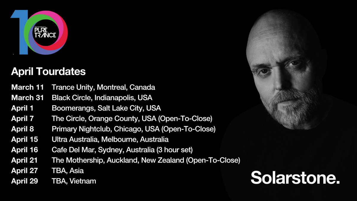 ILikeItPure's tweet photo. Flag-bearer of the #PureTrance movement @richsolarstone celebrates #10YearsofPureTrance this year - and over the next few weeks, the US, Australia, New Zealand & Asia get to join the celebration with some big shows! ๐
For all details & ticket links -> https://t.co/bVzbM07mM6 https://t.co/vvpR7CsRNk