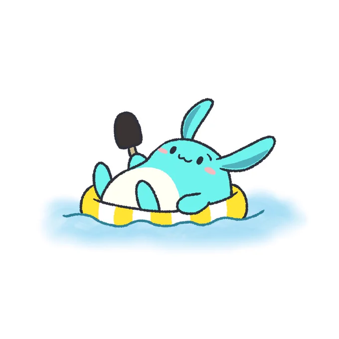 お風呂アイス描こうとしたつもりがプールアイスになってしまった 
