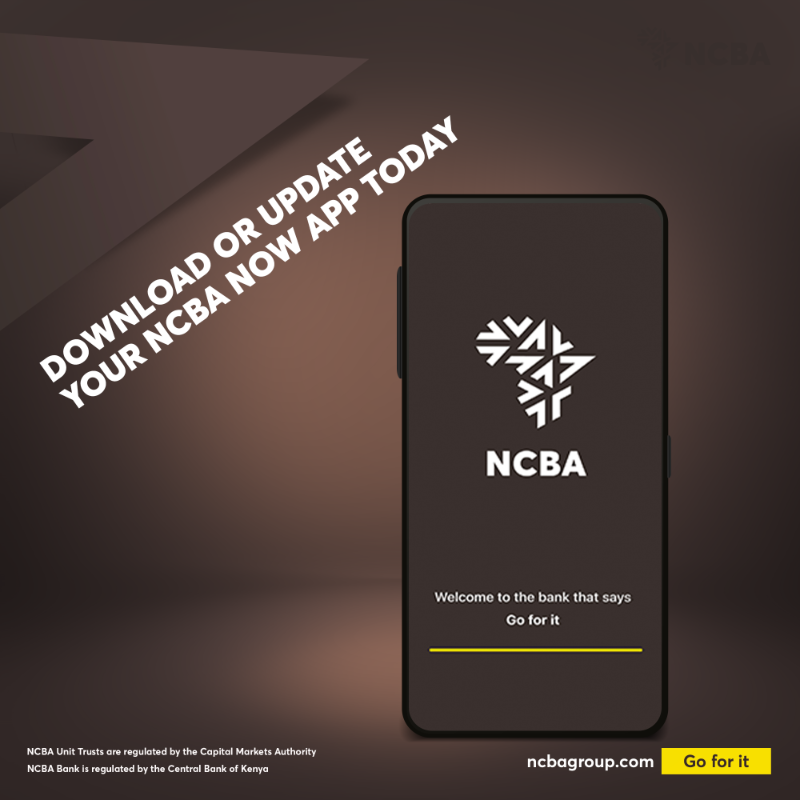 NCBABankKenya's tweet photo. Invest in unit trust funds today through the NCBA Now App!

With the NCBA Now app gives you can open a unit trust fund account, create sub-portfolios, initiate top-up transfers and withdrawals, and access your recent transaction history. 

Download or update the app below.