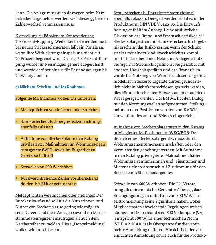 🥳 Wir lesen mit großer Freude die Maßnahmen, die das @BMWK im Rahmen seiner heute vorgestellten #PhotovoltaikStrategie im Bereich #Balkonsolar 🤗 umsetzen will  😎 (bmwk.de/Redaktion/DE/P… ab S. 21) und werden die Umsetzung begleiten 😻! 
🔥#Photovoltaik #Solargipfel #Freitag