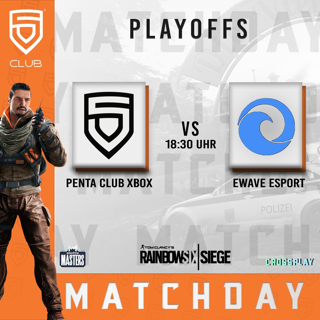 PENTA_CLUB's tweet photo. Playoffs!
Heute um 18:30 Uhr geht es in den ebattle MASTERS Playoffs für das PENTA Club Xbox Team gegen EWAVE ESPORT.
#gaming #esport #rainbowsixsiege #ebattle #pentaclub https://t.co/t4dguoX3qc