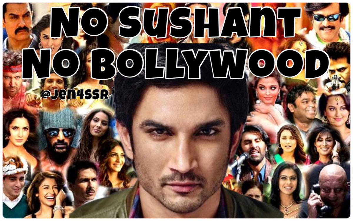 Jen4SSR's tweet photo. No Sushant No Bollywood

No camaraderie was shown to SSR by Bollywood so #NoSushantNoBollywood

#BoycottBollwood 
#BoycottBollywoodMafia #BoycottBollywoodCompletely https://t.co/gFA2ukjVdH