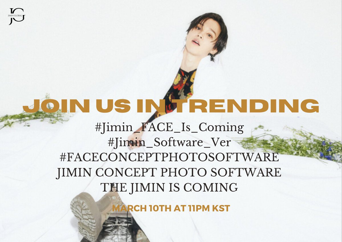 Jimin's Concept Photo (Software Ver.) for <FACE> 

Hashtag a usar ⬇️

#Jimin_FACE_Is_Coming #Jimin_Software_Ver #FACECONCEPTPHOTOSOFTWARE

 JIMIN CONCEPT PHOTO SOFTWARE
 THE JIMIN IS COMING