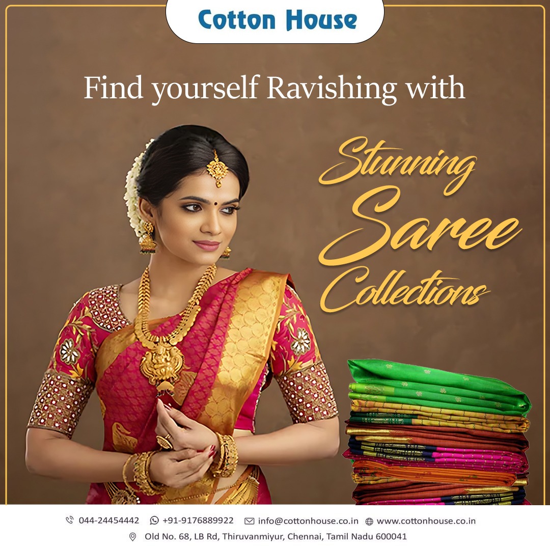 Find the bestest saree collections in the city..Shop now to avail the best.
#cottonsarees #cottonwear #silksarees #syntheticsarees #shopping #dresspurchase #ladieswear #chennai #cottonhouse