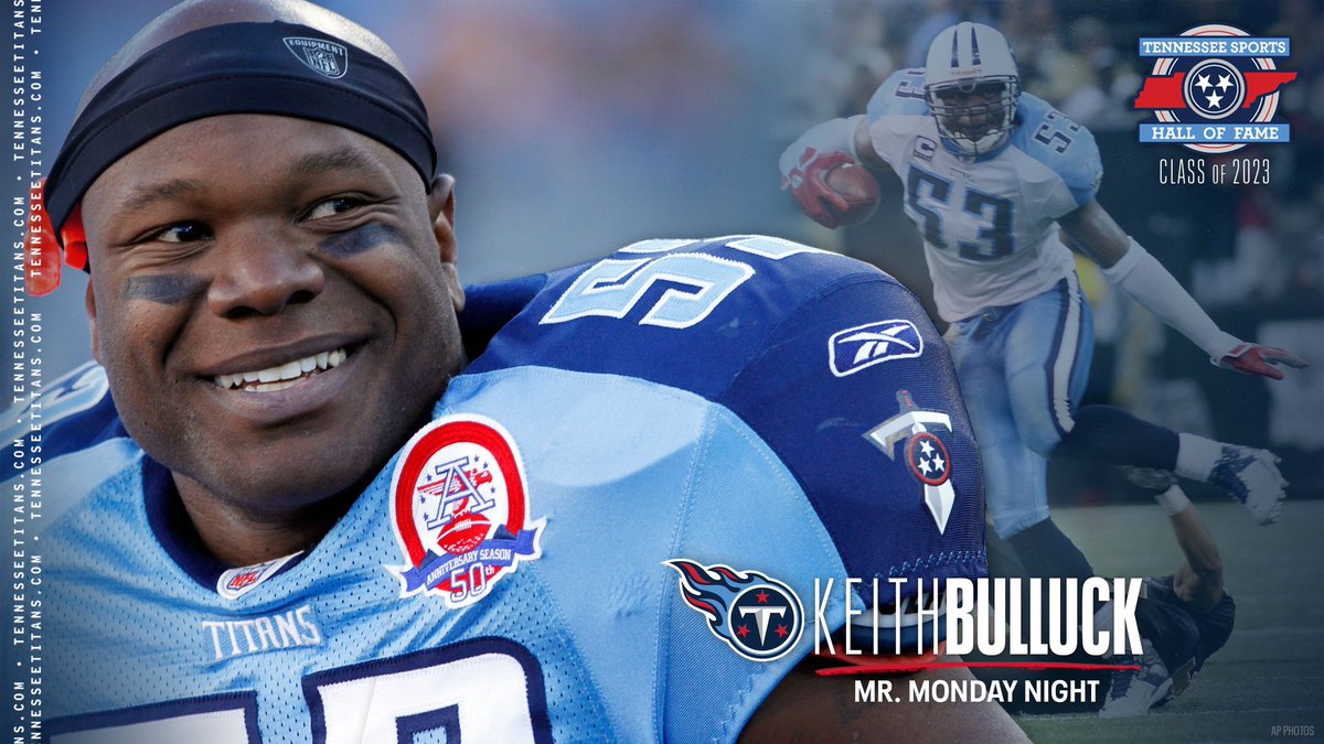 jwyattsports's tweet photo. #Titans great Keith Bulluck (@kbull53) announced as 2023 Tennessee Sports Hall of Fame (@theTSHF) inductee.

MORE https://t.co/uRVA4yQGNW https://t.co/DAleFeU0yX