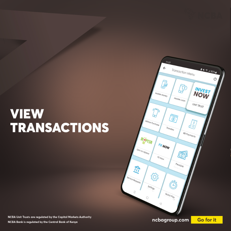 NCBABankKenya's tweet photo. Invest in unit trust funds today through the NCBA Now App!

With the NCBA Now app gives you can open a unit trust fund account, create sub-portfolios, initiate top-up transfers and withdrawals, and access your recent transaction history. 

Download or update the app below.