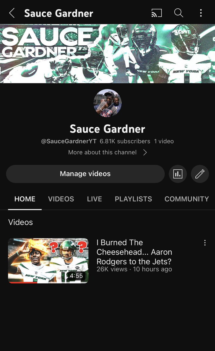iamSauceGardner's tweet photo. First Youtube video is out now🤣  It was definitely a good one lol. Go watch it if you haven’t already!😎
https://t.co/QmXDCrx4ar https://t.co/OqNOwTggWI