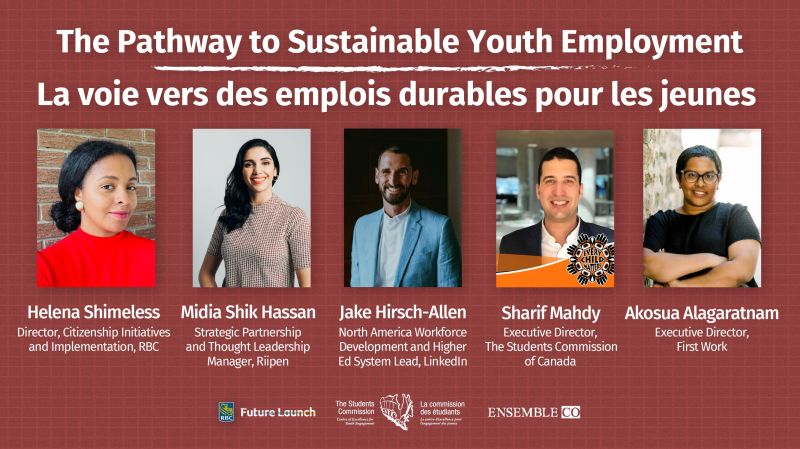 Sharing the stage earlier this week with @MidiaHassan @sharif_84 @jakehirschallen , our ED Akosua Alagaratnam @AkosAlaga spoke to employment pathways for youth for @StdntsCmmssn 's #CanadaWeWant conference.