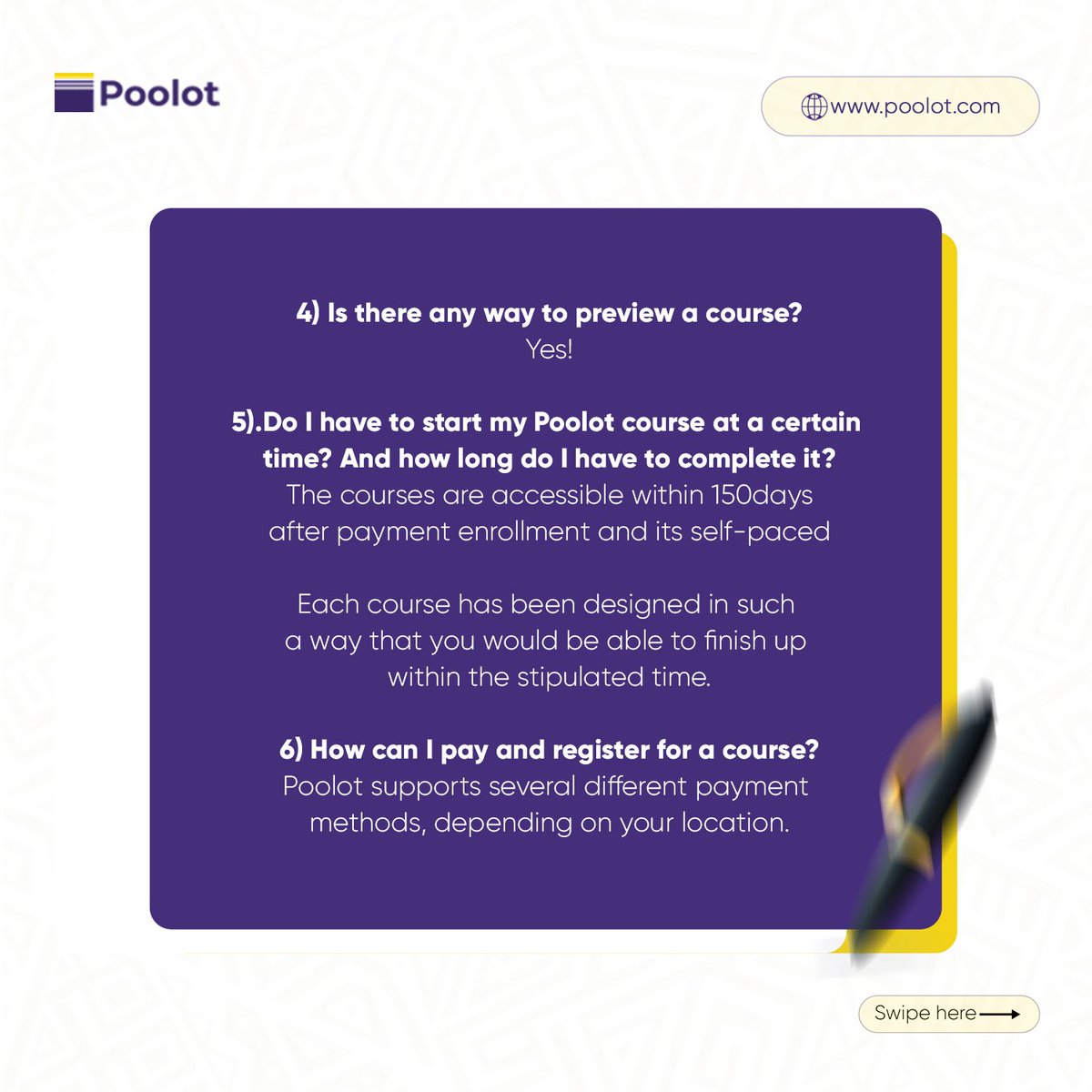 poolothq's tweet photo. Dear viewers, here are the facts you've been wanting to know about your dream EduTech company POOLOT ๐ค๐
#Poolot #Techskills #Tech #FAQs #factsaboutpoolot #edutech #techfaqs #FAQFRIDAY https://t.co/MFWiUKHm0Q