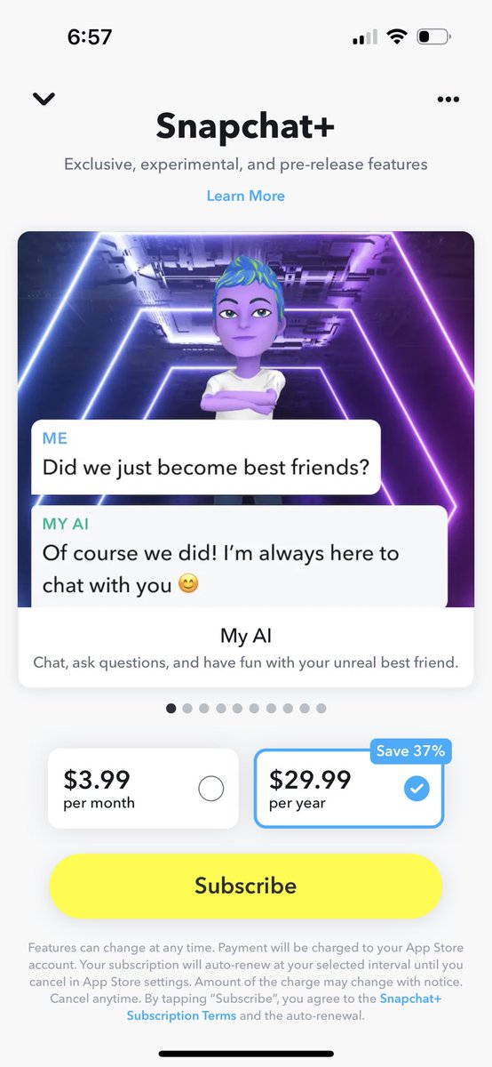 What is this??

How down bad do you have to be to subscribe to an AI friend from Snapchat