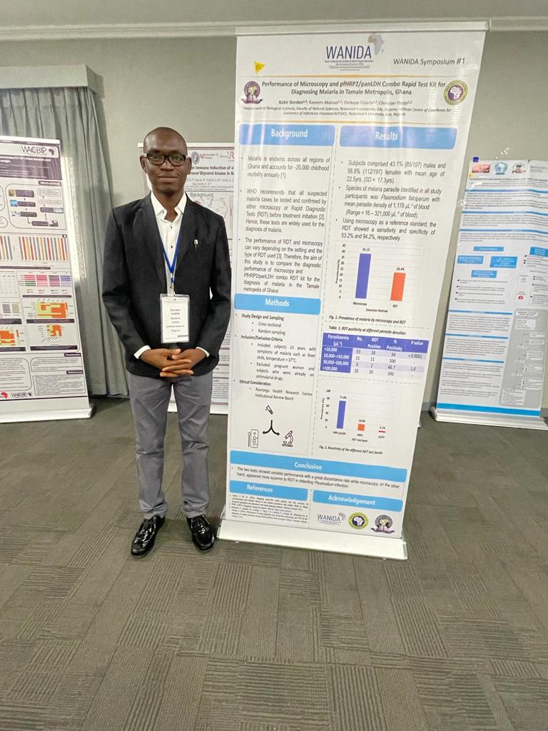 acegid_igh's tweet photo. Four of our regional students (from Cameroon, Ghana and Sierra Leone) participated in the #WANIDASymposium. They presented posters of their research at the event. We are proud of them!
#genomics #capacitybuilding https://t.co/7L17tD7mCC