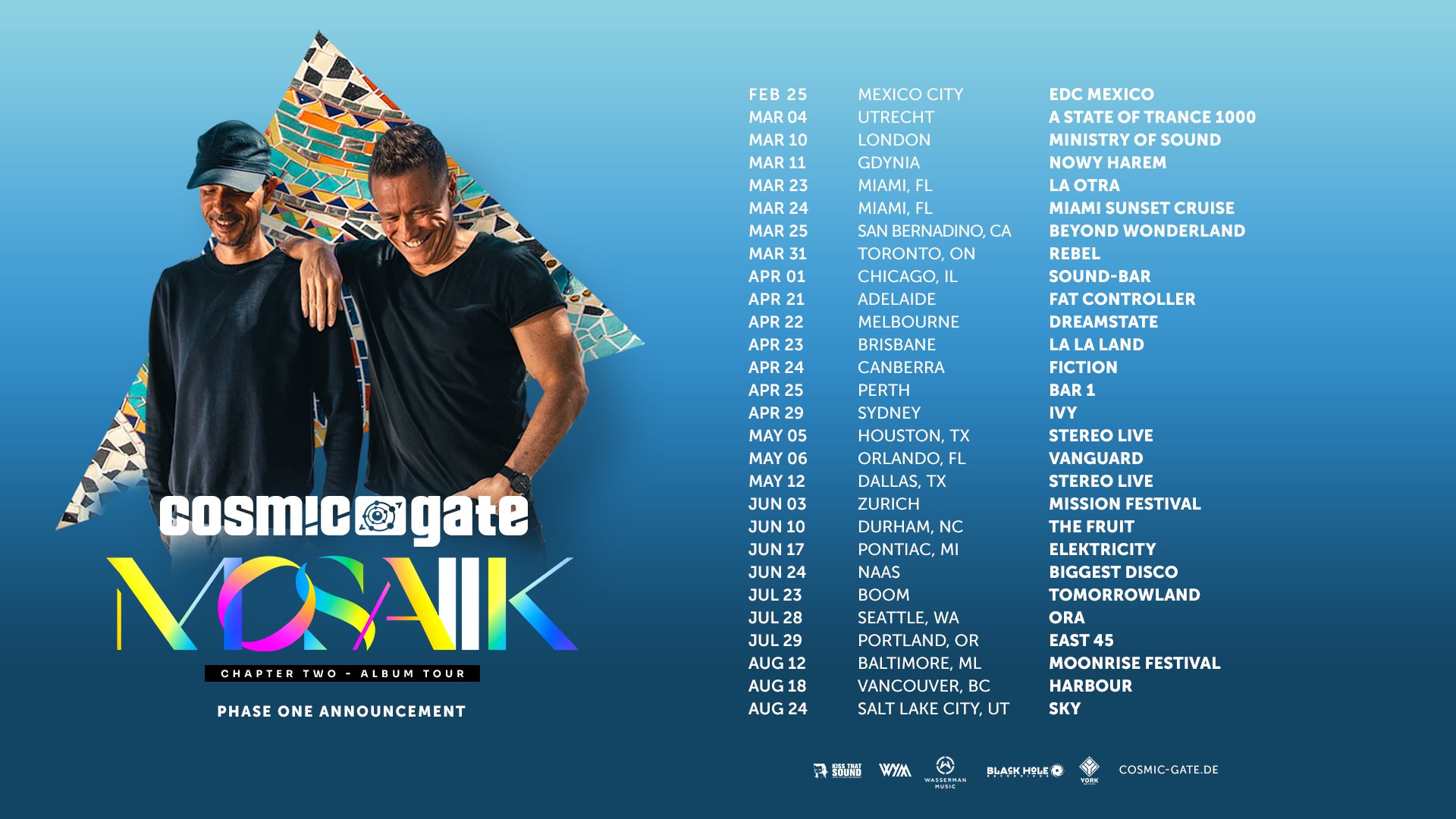 Cosmic Gate MOSAIIK Chapter Two Tour: Phase One