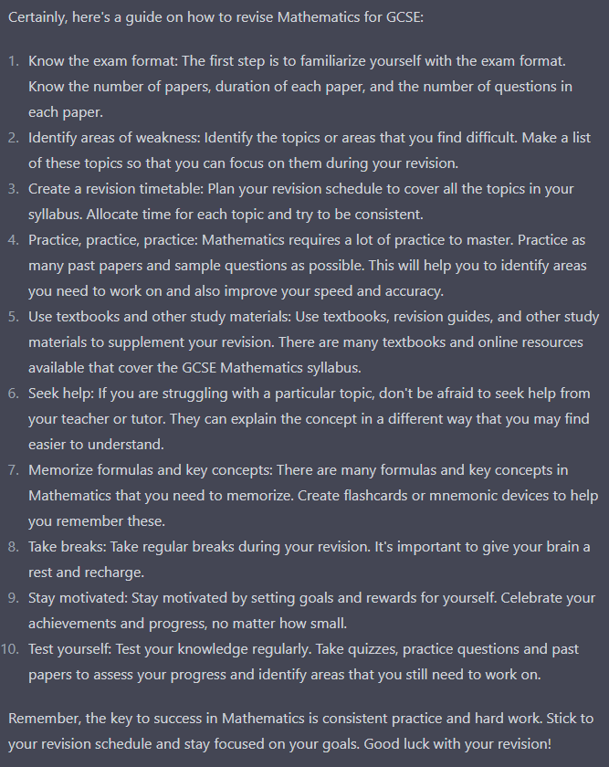 Tim Dolan On Twitter I Asked ChatGPT To Write Me A Guide On How To maths-gcse-revision-resources-teaching-resources