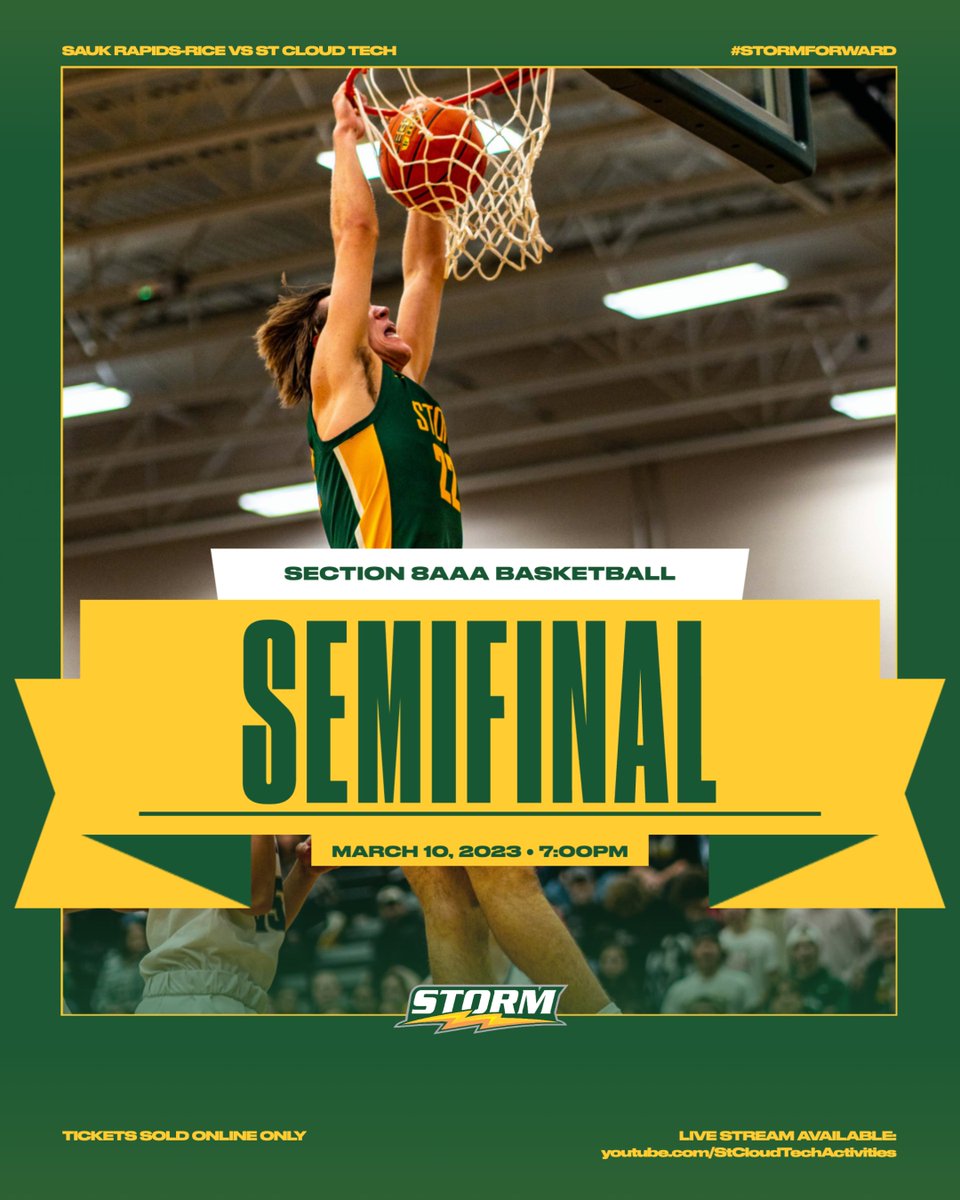 Playing for a trip to the Section Championship!  Fans, we have two options: 1) Make it Loud, or 2) Make it REALLY LOUD! #StormForward