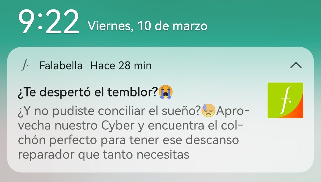 Larreals17's tweet photo. Mientras tanto Fallabella:
Marketing con el temblor👍🏽 https://t.co/FJq0O24JZN