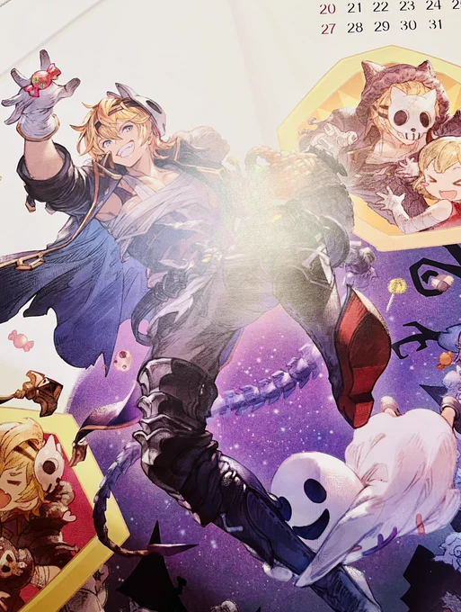 グラブル9周年おめでとうございます!今年はバタバタしててお祝い絵が描けなかったけど、これからも末永く応援してます!2018年?のカレンダーずっと部屋に飾ってる…w#グラブル9周年 