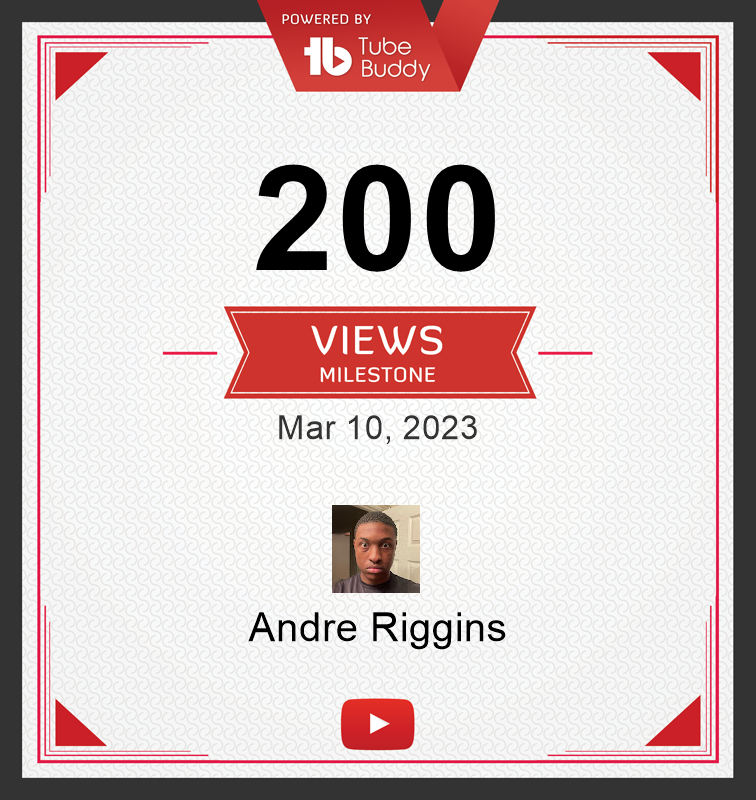 AndreRiggins_'s tweet photo. I started my YouTube channel March 1st, and just hit a few milestones. Thank you to everyone who clicked a video, liked it, or subscribed so far🙏🏾

https://t.co/AMENhsJUN8 https://t.co/L3IWcmIH5N