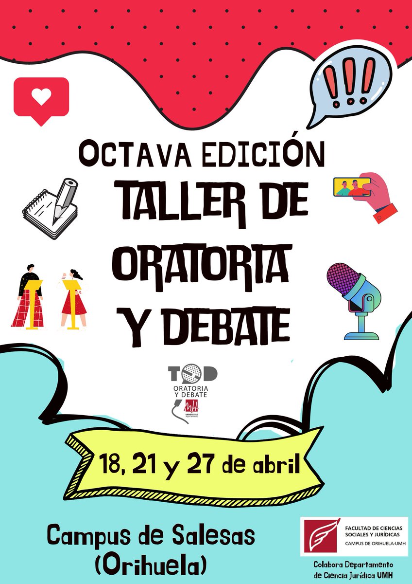 Arranca la octava edición del Taller permanente de Oratoria y Debate (TOD)
No te lo pierdas!!
Síguelo en  <a href="/todumh/">todumh</a>