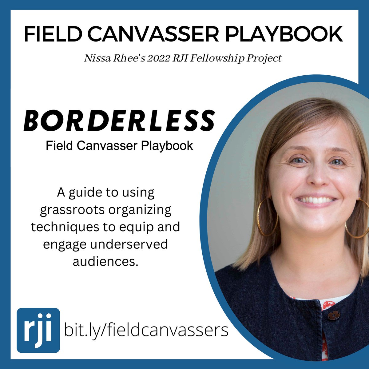 Innovation Team @ RJI (@innovationrji) on Twitter photo RJI Fellow <a href="/nissarhee/">Nissa Rhee</a> built the <a href="/Borderless_Mag/">Borderless Magazine</a> Field Canvasser Playbook. Utilize this free resources to learn to use grassroots organizing techniques to equip and engage underserved audiences
bit.ly/fieldcanvassers RJI Fellow <a href="/nissarhee/">Nissa Rhee</a> built the <a href="/Borderless_Mag/">Borderless Magazine</a> Field Canvasser Playbook. Utilize this free resources to learn to use grassroots organizing techniques to equip and engage underserved audiences
bit.ly/fieldcanvassers